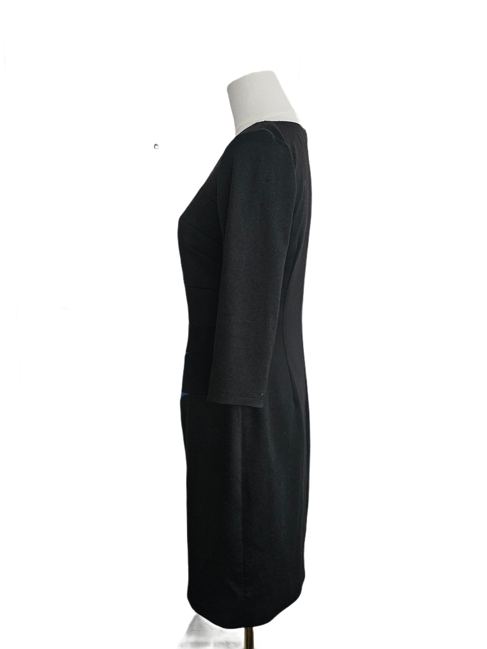 David Meister Black Sheath Dress with Royal Blue Inset Panels Size 6 - Picture 3 of 5
